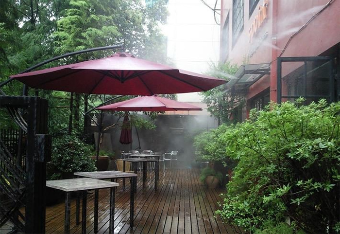 室外餐吧喷淋喷雾降温除尘系统